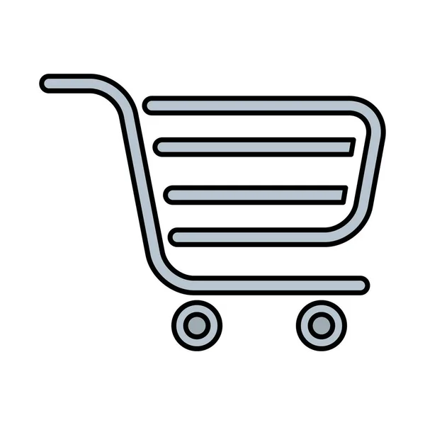 Carrito de compras comercio icono aislado — Vector de stock