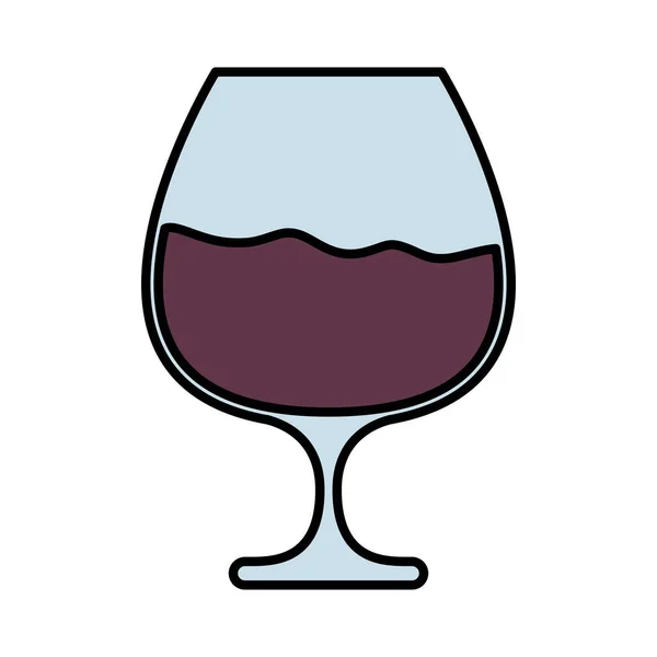Wino filiżanka napoju odizolowana ikona — Wektor stockowy