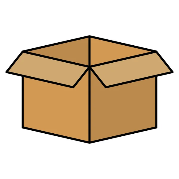 Boîte carton emballage icône isolée — Image vectorielle