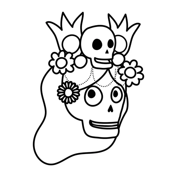 Katrina tête de crâne personnage comique — Image vectorielle