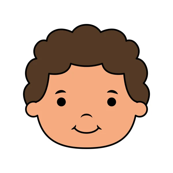 Χαριτωμένο μικρό αγόρι κεφάλι κωμικό χαρακτήρα — Διανυσματικό Αρχείο