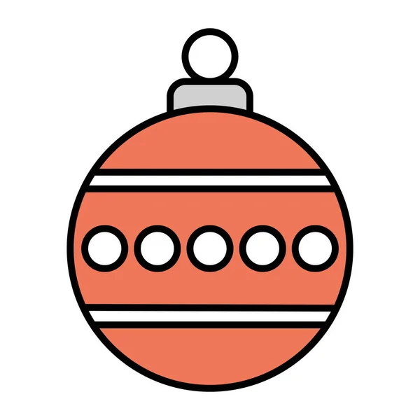 Feliz bola de Navidad aislado icono — Vector de stock