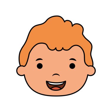 Sevimli küçük çocuk baş komik karakter.