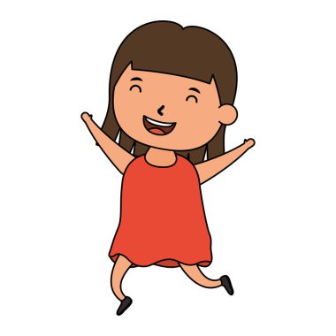 Şirin küçük kız komik karakter.