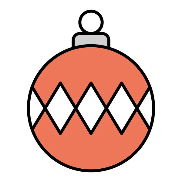 Feliz bola de Navidad aislado icono — Vector de stock