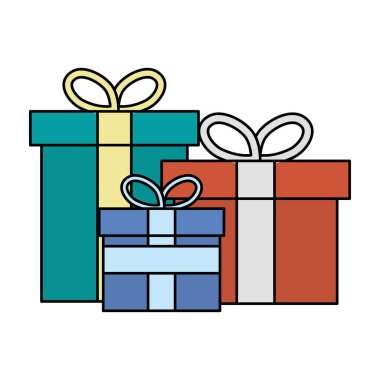 hediye kutuları izole simgeleri sunar
