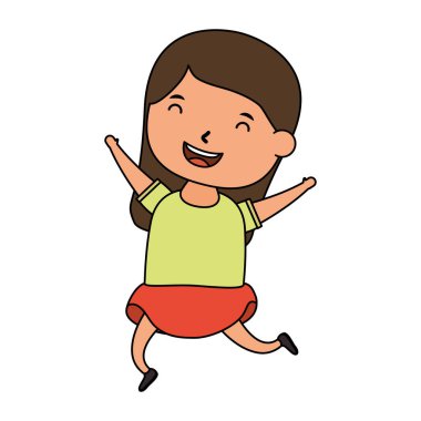 Şirin küçük kız komik karakter.