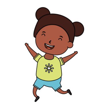 Şirin afro kız komik karakter.