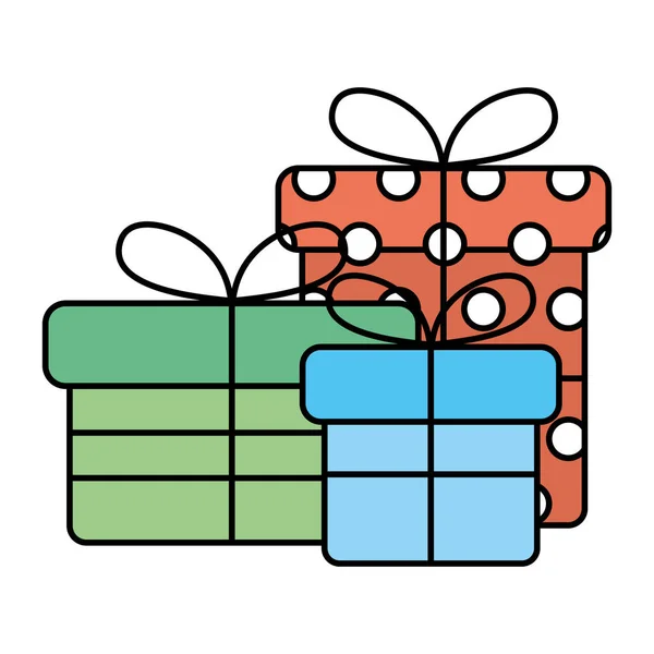 Gifts boxes presents isolated icons — Stock Vector