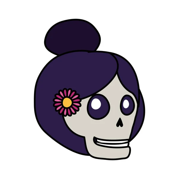 Katrina skull head comic character — Stock Vector