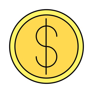 Bozuk para dolar izole edilmiş simgesi