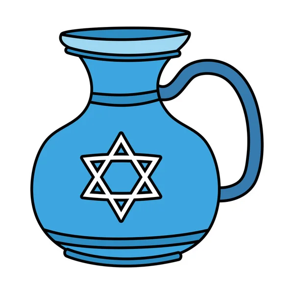 Gelukkig hanukkah theepot pot pictogram — Stockvector