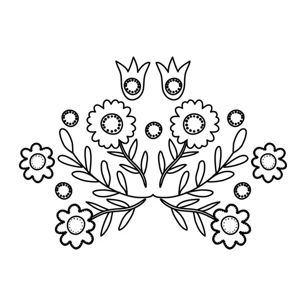 Krásné květiny zahrada dekorace ikona — Stockový vektor