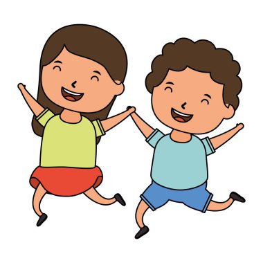 Küçük sevimli çocuklar, komik karakterler.