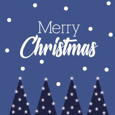 Çam karlı mutlu noel kartları.