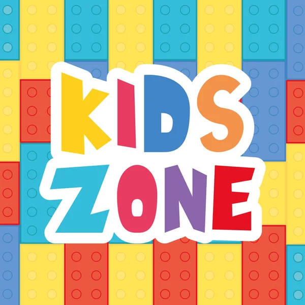 Kinder Zone Schriftzug Etikett Symbol — Stockvektor