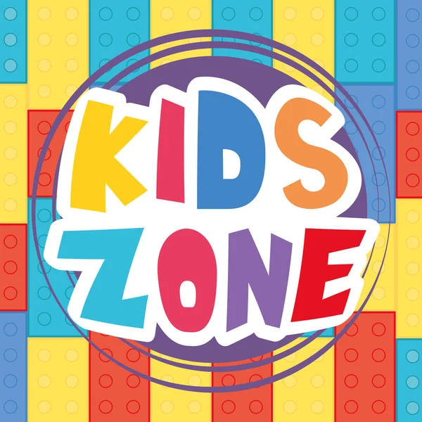 Иконка с надписью зоны для детей — стоковый вектор