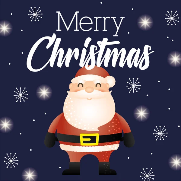Happy merry christmas card with santa claus — Stock Vector