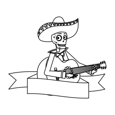 Mariachi kurukafa gitar komedi karakteri oynuyor