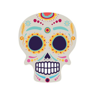 kafatası maskesi baş simgesi boyalı