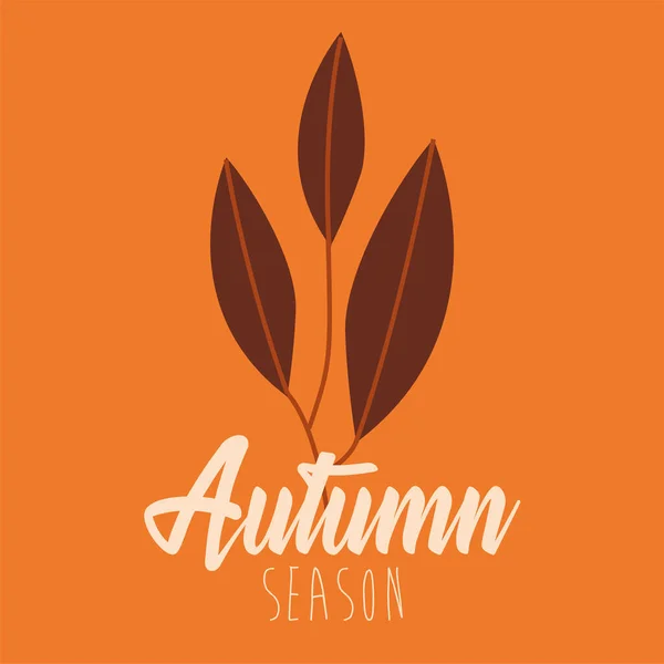 Witam jesienią liście i kaligrafia — Wektor stockowy