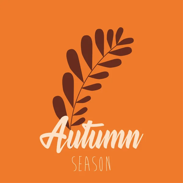 Bonjour feuilles de saison d'automne et calligraphie — Image vectorielle