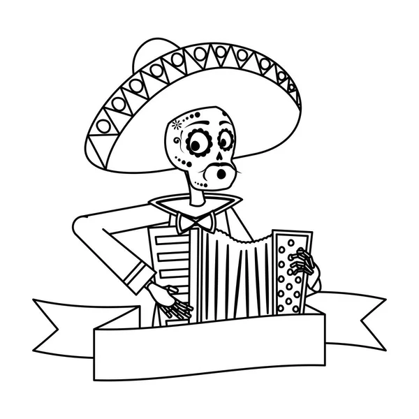 Akordeon çalan mariachi kurukafa karakteri