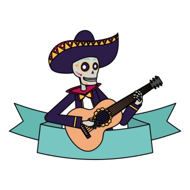 Mariachi kurukafa gitar komedi karakteri oynuyor