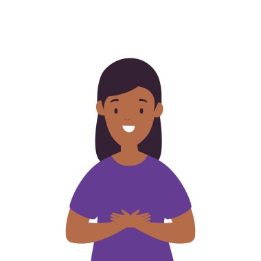 Güzel afro kadın Avatar karakter simgesi