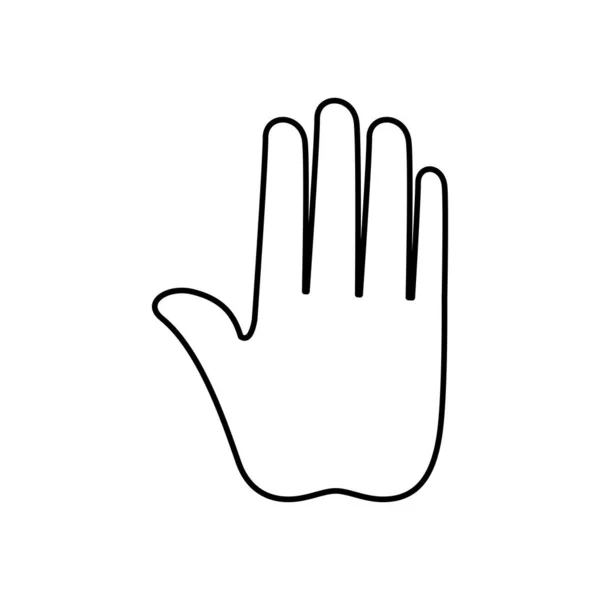 Hand stop lijn stijl pictogram — Stockvector