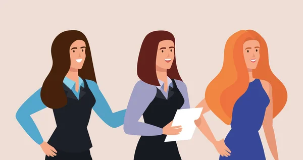 Grupo de mujeres de negocios carácter avatar — Archivo Imágenes Vectoriales