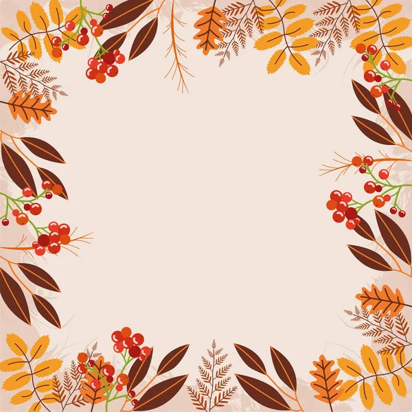 Hallo Herbst Saison Blätter Rahmen — Stockvektor