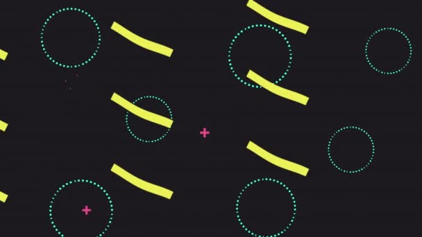 Анимация цветовых линий и геометрических фигур — стоковое видео