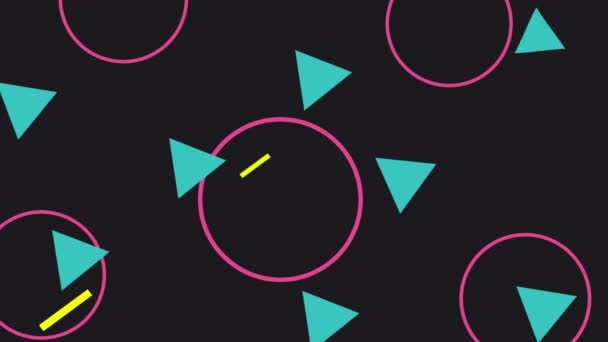 Colors lines and geometric figures animation — Stock Video