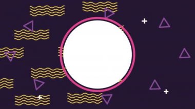 renk çizgileri ve geometrik şekiller dairesel çerçeve ile canlandırma