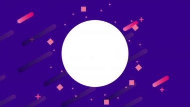 renk çizgileri ve geometrik şekiller dairesel çerçeve ile canlandırma