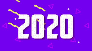 2020 yılındaki renk çizgileri ve geometrik şekiller canlandırması