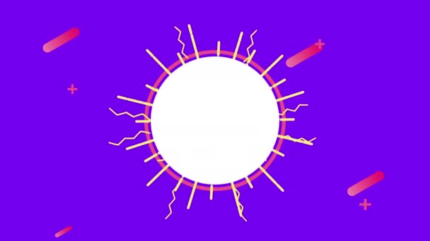Cores linhas e figuras geométricas animação com moldura circular — Vídeo de Stock