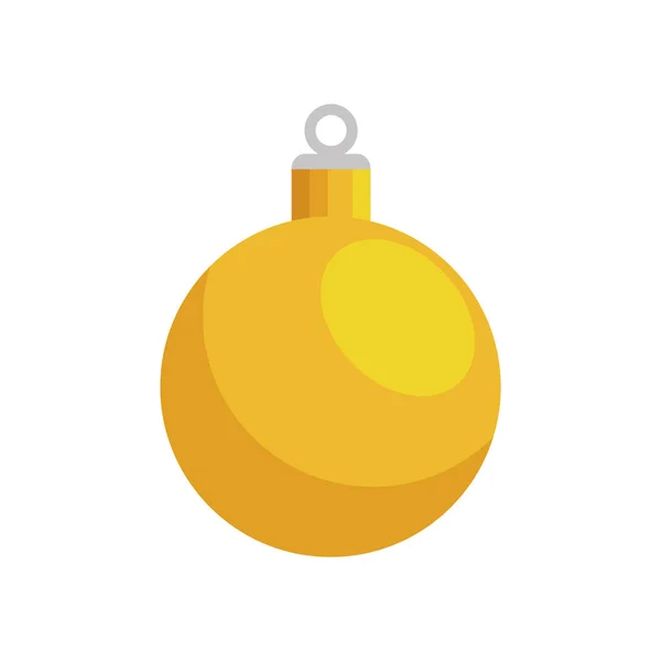 Bola amarelo Natal decoração isolado ícone —  Vetores de Stock