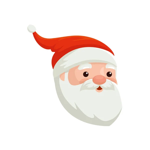 Cabeza de santa claus carácter feliz navidad — Vector de stock