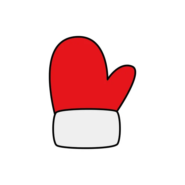 クリスマスの孤立したアイコンの手袋 — ストックベクタ
