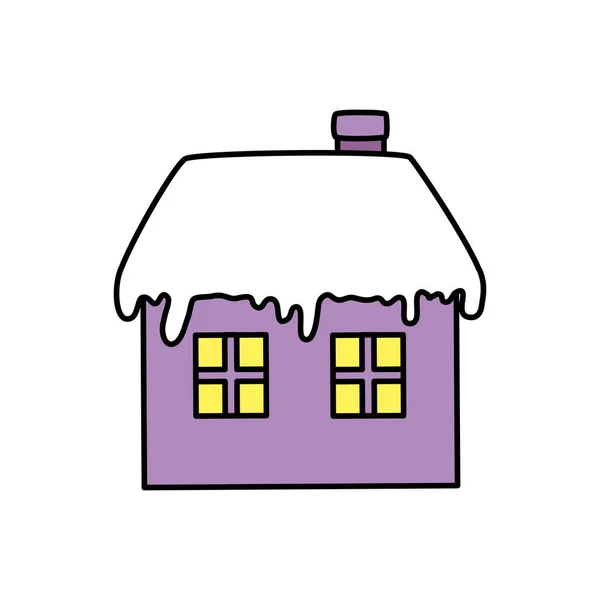 有雪人标志的房子 — 图库矢量图片
