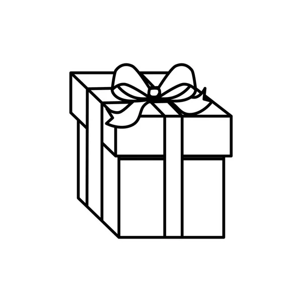 Gift box present line style icon — Stock Vector