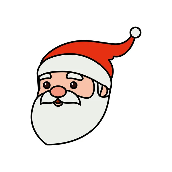 Cabeza de santa claus carácter feliz navidad — Vector de stock