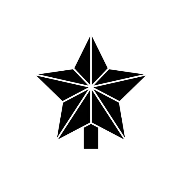Sylwetka gwiazdy dekoracji Boże Narodzenie izolowane ikona — Wektor stockowy