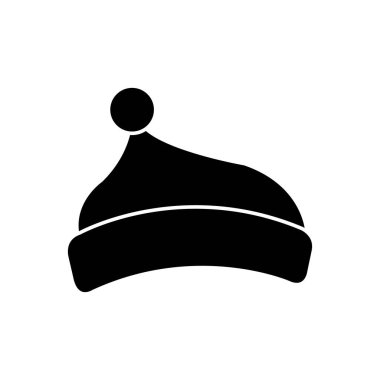 Yılbaşı şapkasının silueti izole edilmiş bir ikon