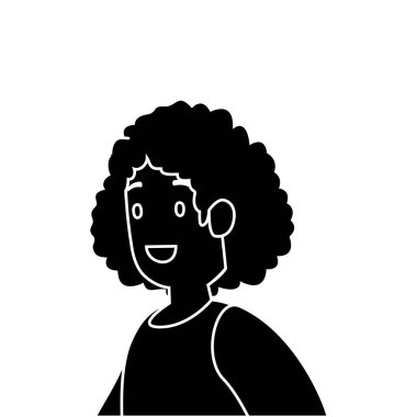 Güzel kadın avatar karakterinin silueti