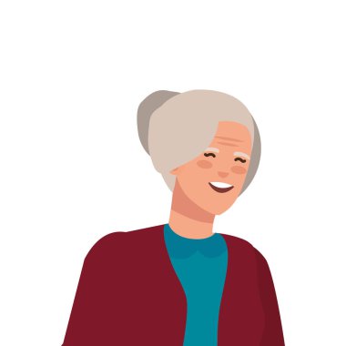 Yaşlı kadın zarif karakter.