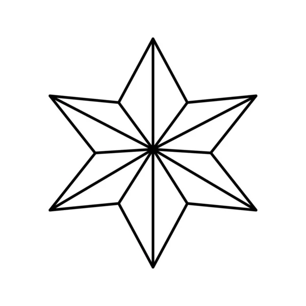 Звезда украшения рождественский стиль линии — стоковый вектор