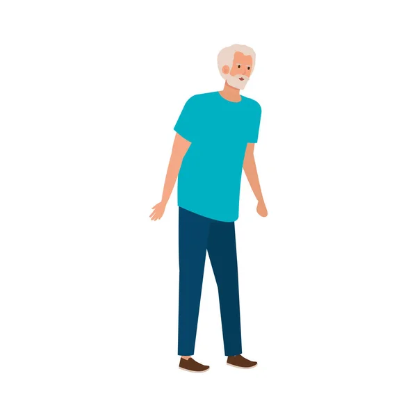 Oude man elegante avatar karakter — Stockvector